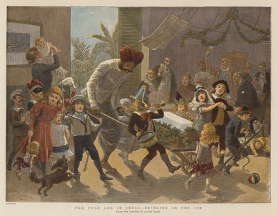 Der Weihnachtsklotz in Indien, das Eis hereinbringen von Adrien Emmanuel Marie